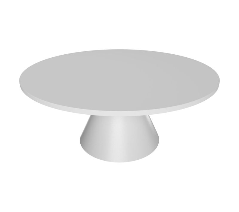 Artù White - Table De Salle à Manger Ronde D.120 Cm En Bois Stratifié Base Conique En Métal-blanc