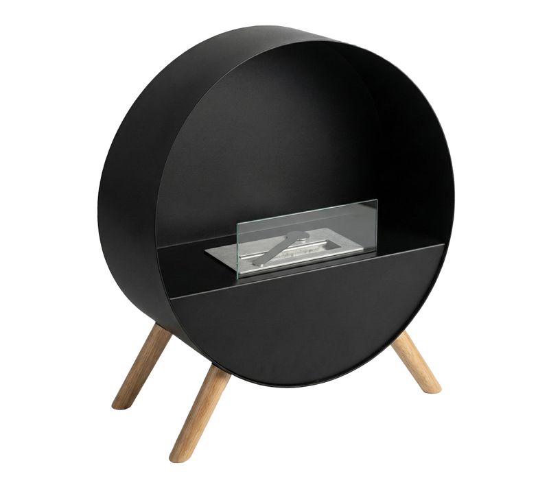 Venere - Cheminée Au Bioéthanol 60x72x30 Cm Brûleur 1 Litre Noir