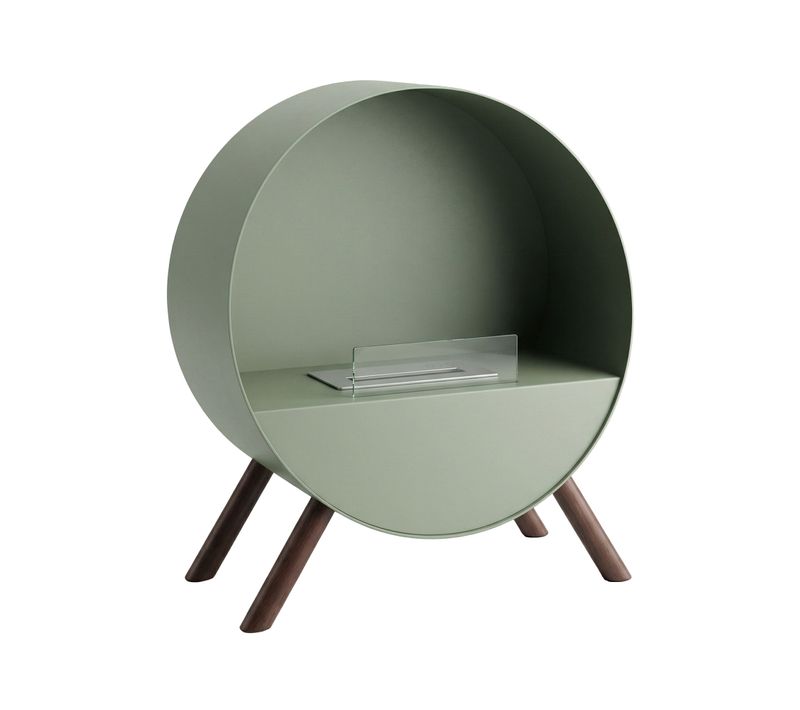 Venere - Cheminée Au Bioéthanol 60x72x30 Cm Brûleur 1 Litre Vert Sauge