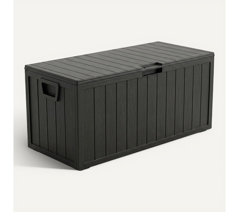 Neo 75 - Coffre De Rangement De Jardin 110x46x53 Cm 285 Lt Conteneur Verrouillable En Résine Noire