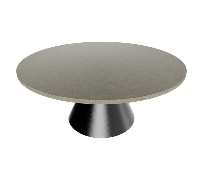 Artù Black - Table De Salle à Manger Ronde ⌀ 120 Cm En Bois Stratifié gris Texturé