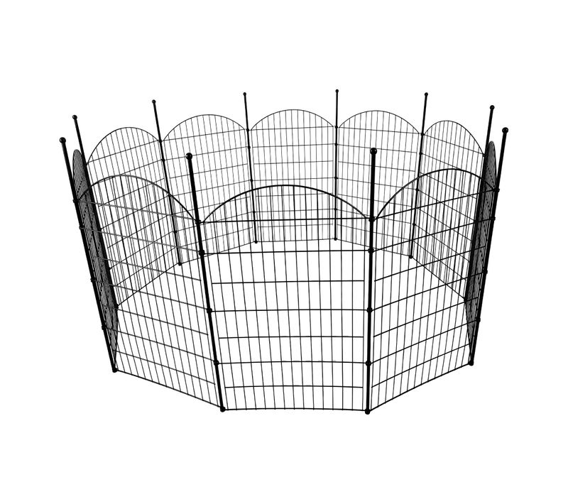 Aron - Clôture Pour Animaux Domestiques 650x150 Cm Avec Portillon De Jardin Extérieur En Fer Noir