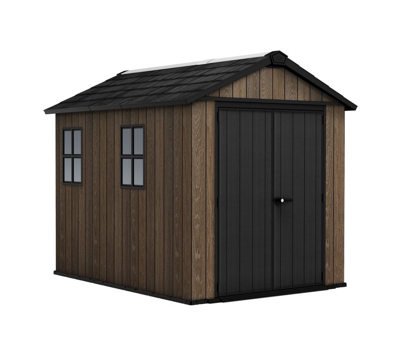 Apex 759/975 - Abri De Jardin 287x246x230 Cm 2 Portes Rangement Outils Evotech+ Résine Marron/noire
