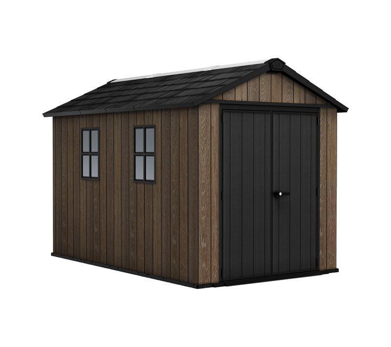 Apex 7511/1175 - Abri De Jardin 350x246x230 Cm 2 Portes Rangement Outils Evotech+ Résine Marron