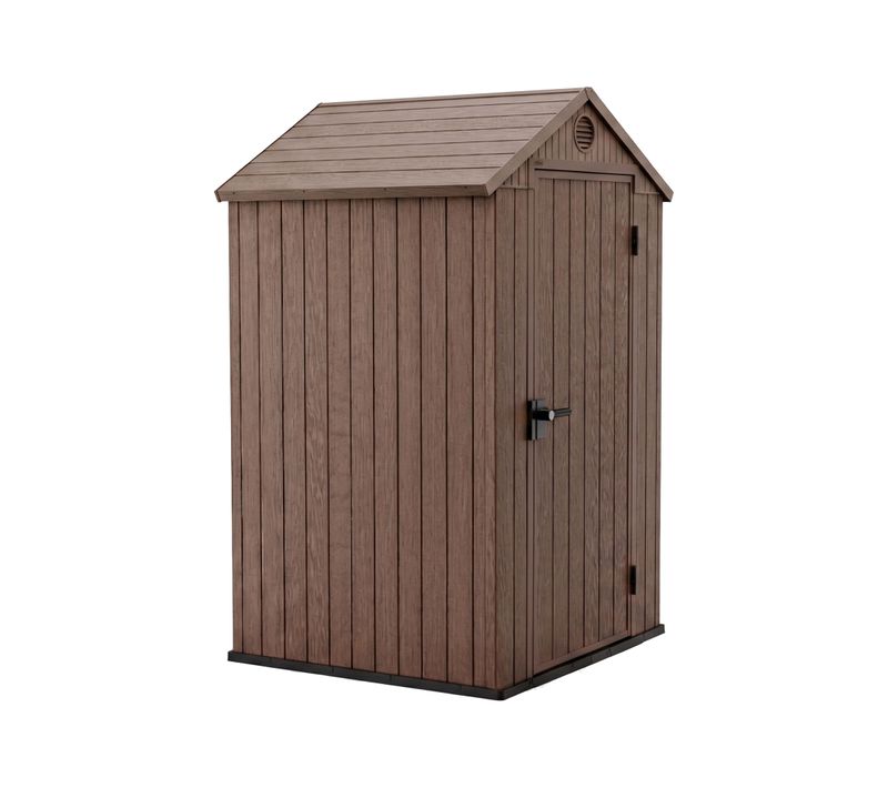 Darwin 4x4 - Abri De Jardin 125,8x205x117 Cm 1 Porte Rangement Outils Evotech+ Marron