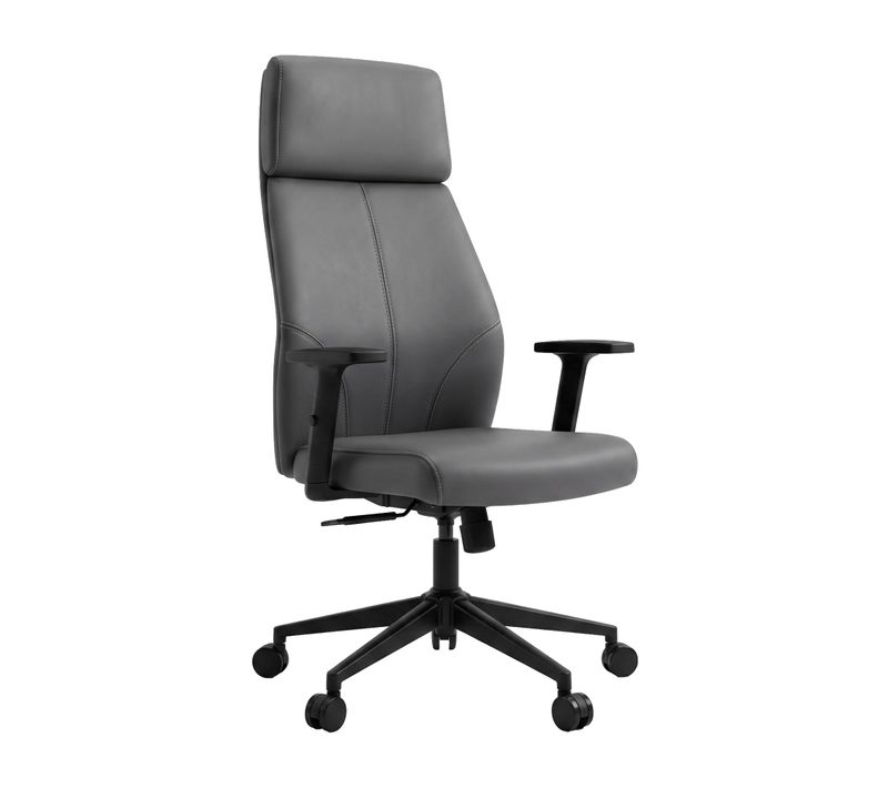Sylicon - Fauteuil De Bureau Ergonomique 50x130x70 Cm, Confortable Et Pivotant, Simili Gris