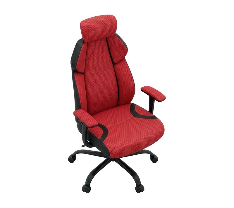 Flank - Chaise Gaming Pro Ergonomique, Fauteuil Gamer Réglable Et Inclinable, Pivotant 360°, Rouge