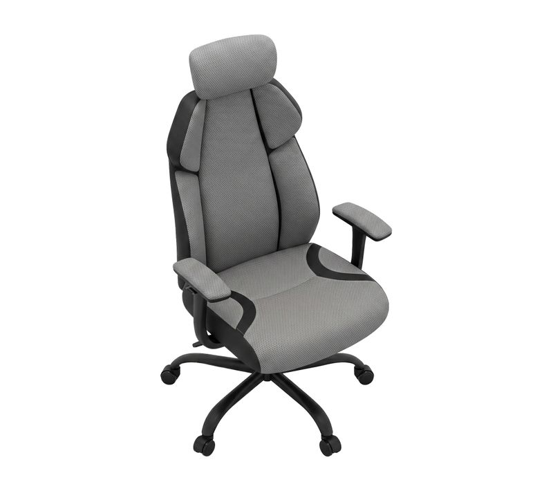 Flank - Chaise Gaming Pro Ergonomique, Fauteuil Gamer Réglable Et Inclinable, Pivotant 360°, Gris