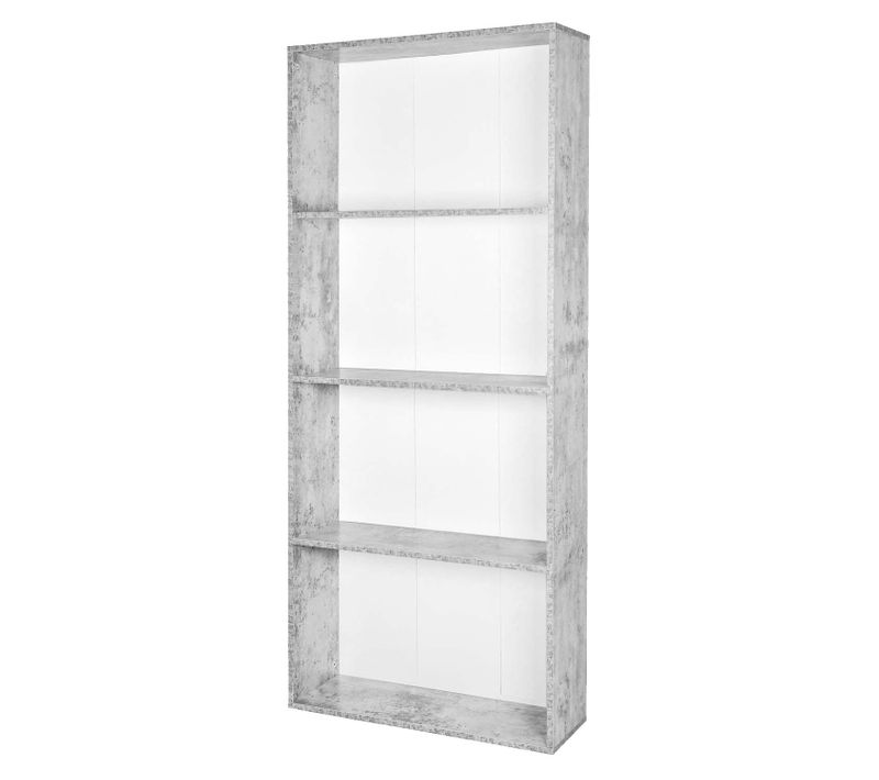 Beth - Bibliothèque En Bois Avec 4 Étagères - 73x24x170h Cm