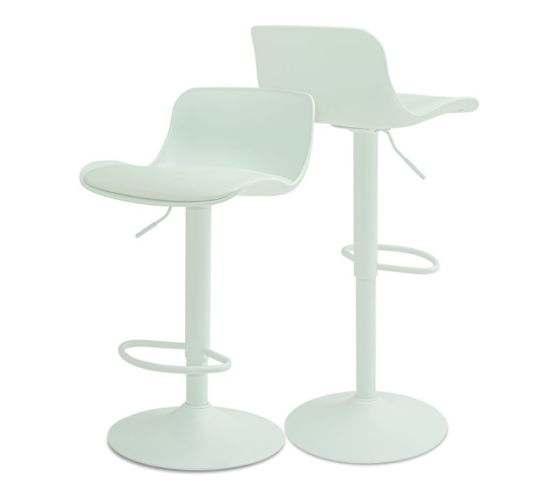 Amsterdam - Lot De 2 Tabourets De Bar 45x80x45 Cm En Acier Et Simili - Vert