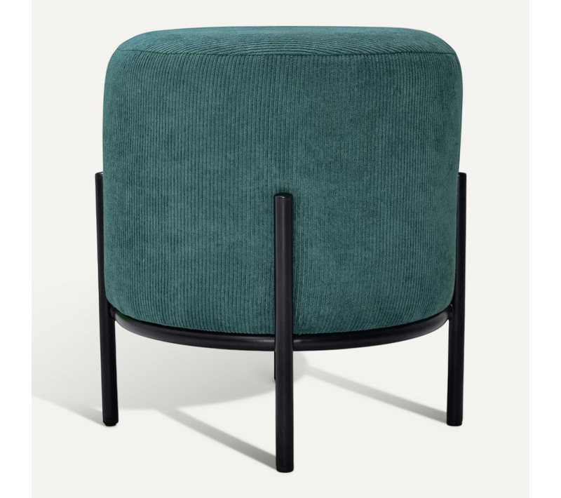 Bonn Velvet - Pouf Rond En Velours Côtelé