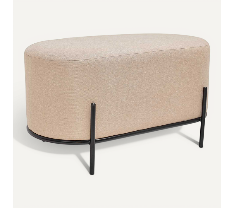Lipsia Linen - Pouf Ovale En Tissu