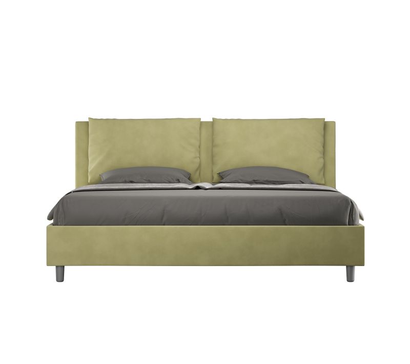 Lit Avec Sommier Rembourré 180x210 Microfibre Vert Antea