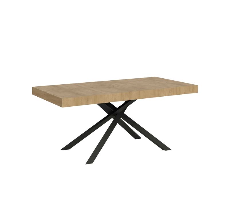 Table Extensible 80x160/244 Cm Karida Chêne Nature Pieds Anthracite
