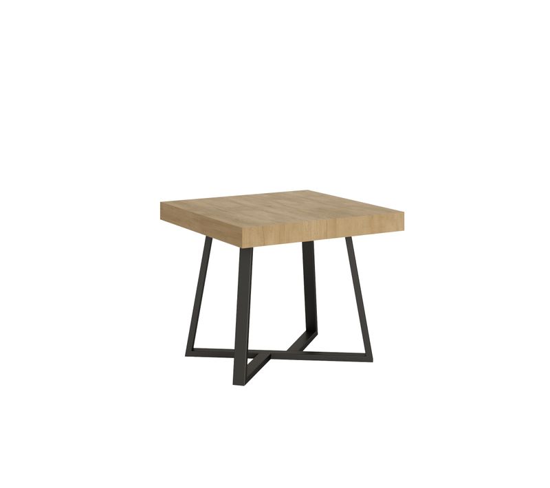 Table Extensible 90x90/194 Cm Zeplir Chêne Nature Pieds Anthracite