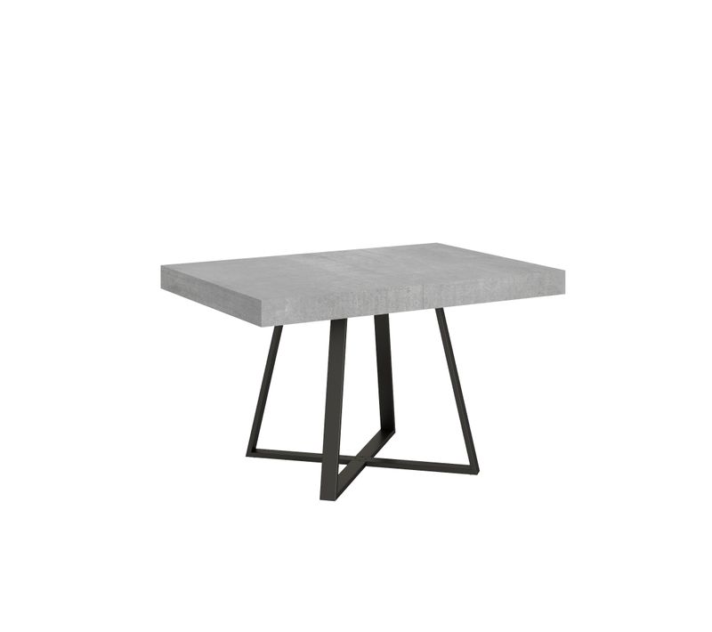 Table Extensible 90x130/234 Cm Abbraccio Gris Béton Pieds Anthracite