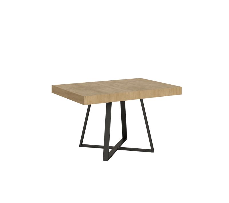 Table Extensible 90x130/390 Cm Abbraccio Chêne Nature Pieds Anthracite