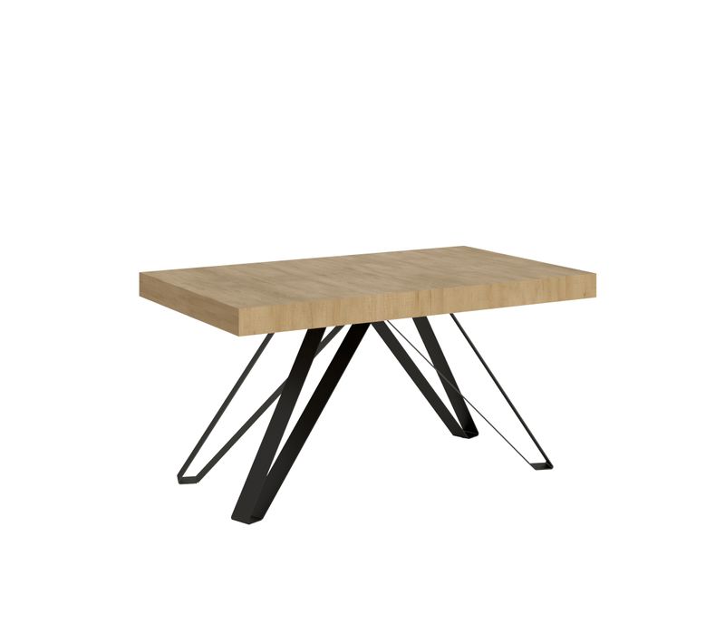 Table Extensible 90x160/264 Cm Terium Chêne Nature Pieds Anthracite