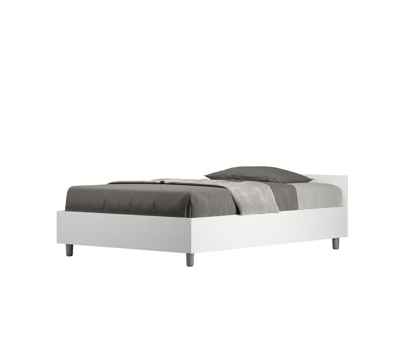 Lit 1 Place Et Demi Sans Sommier 120x190 Frêne Blanc Nuamo