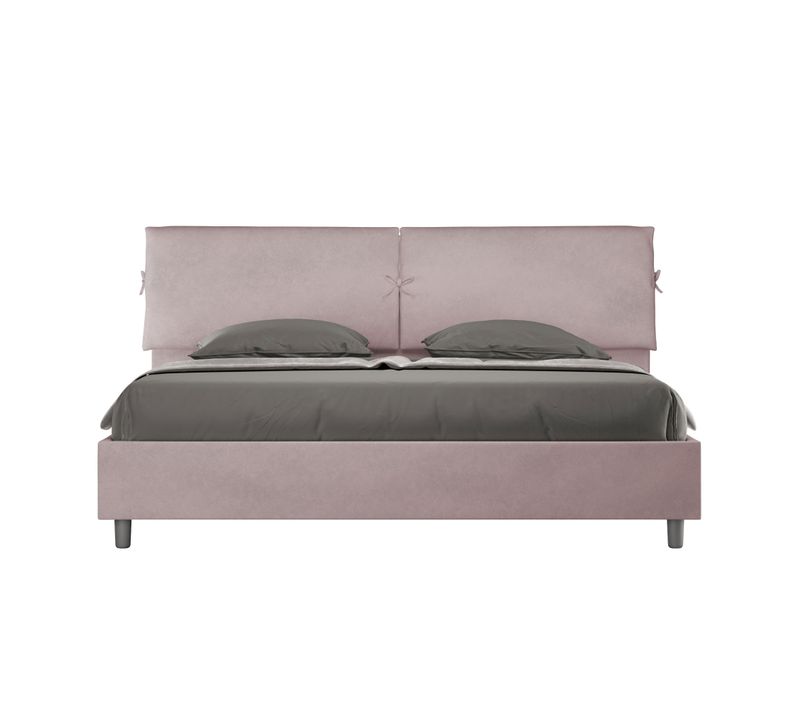 Lit King Size Avec Sommier Rembourré 180x190 Microfibre Lilas Mados