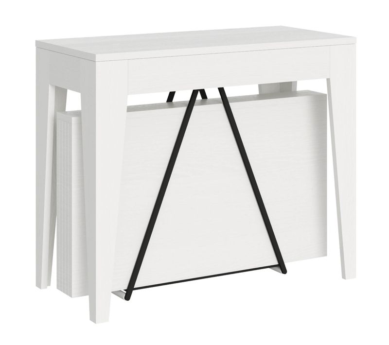 Console Extensible 90x42/198 Cm Zima Small Frêne Blanc