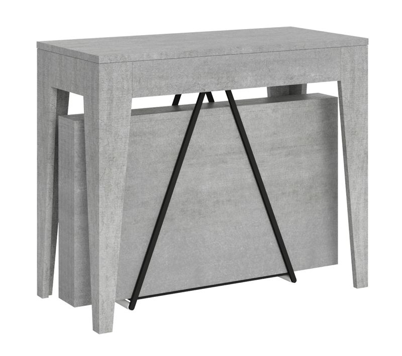 Console Extensible 90x42/198 Cm Zima Small Gris Béton