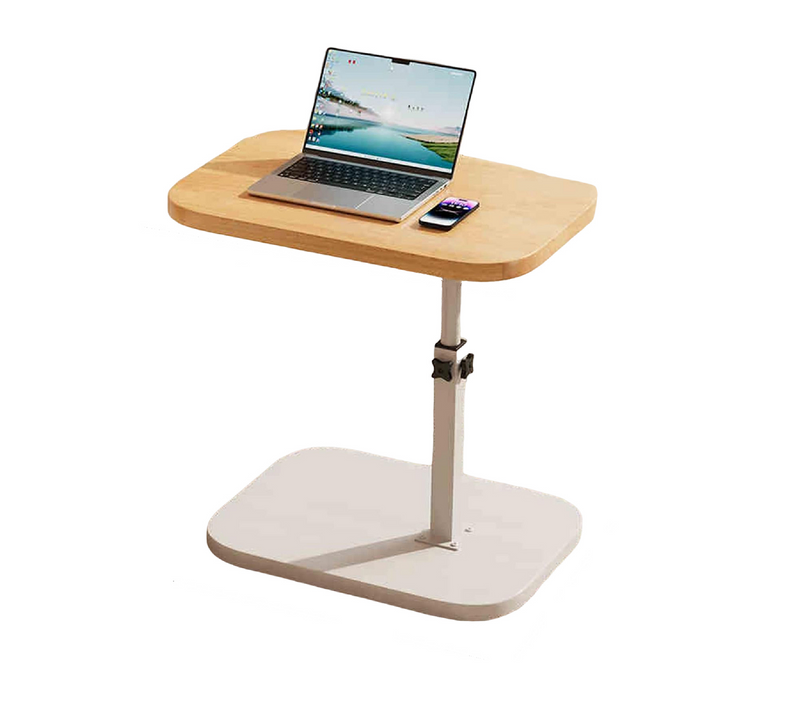 Table D’appoint Réglable 45–80 Cm En Bois Et Métal, Petite Table De Canapé Ou Chevet, Salon Chambre