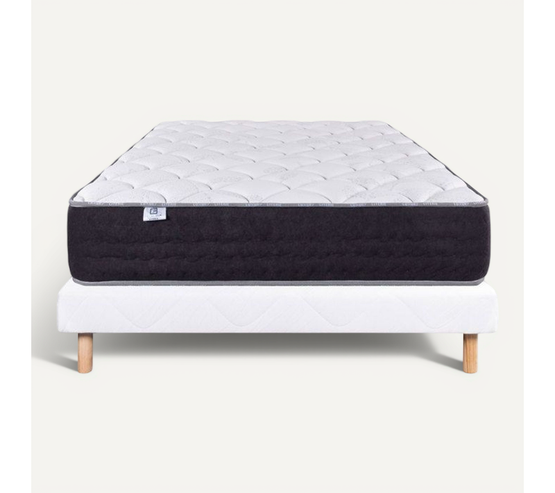 Ensemble Matelas + Sommier - Serenite - 140 X 190 Cm - Tapissier - Ferme - Face Été/hiver