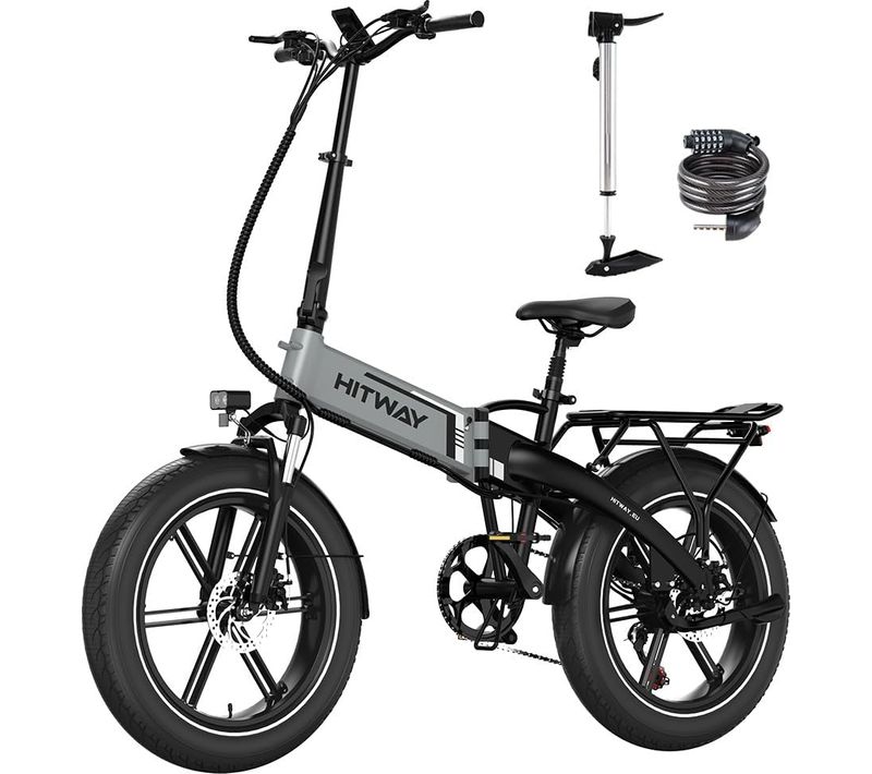 Vélo électrique Pliable 20×4.0 Pneus Larges - Batterie 48v 13ah - 7 Vitesses - Noiretgris