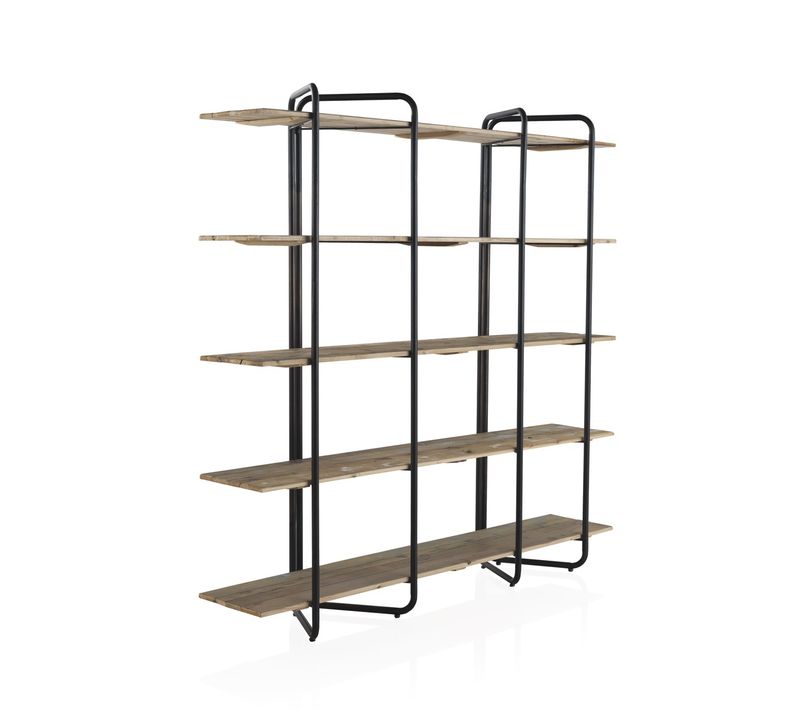 Bibliothèque En Sapin Avec Structure Métallique