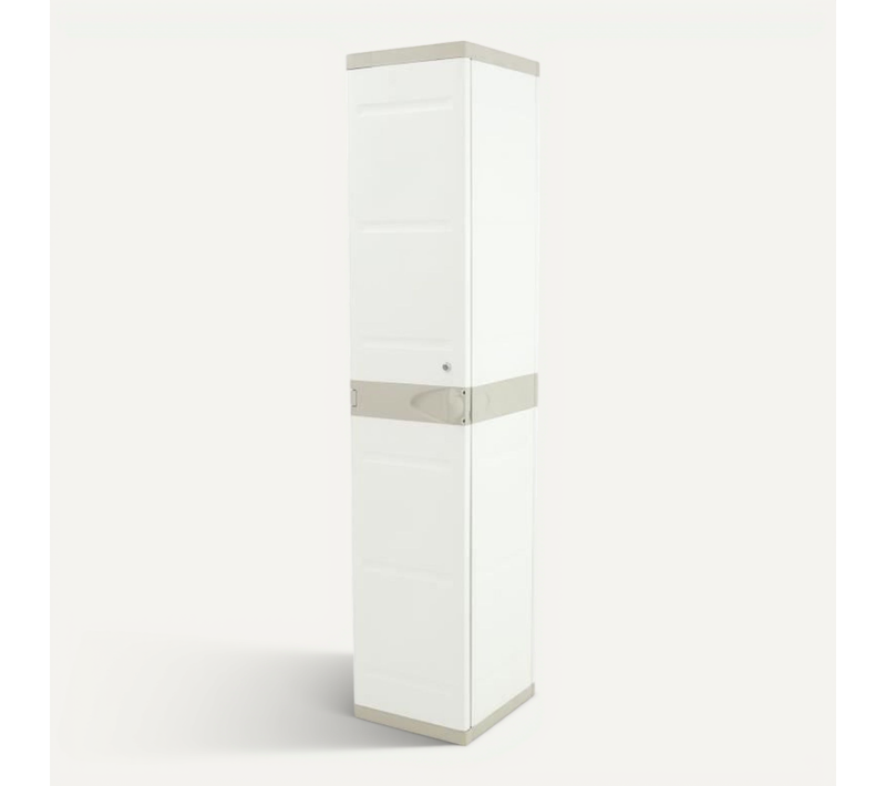 Armoire Haute Vestiaire 1 Porte, 35 Cm, Blanc, Penderie Et 2 Étagères