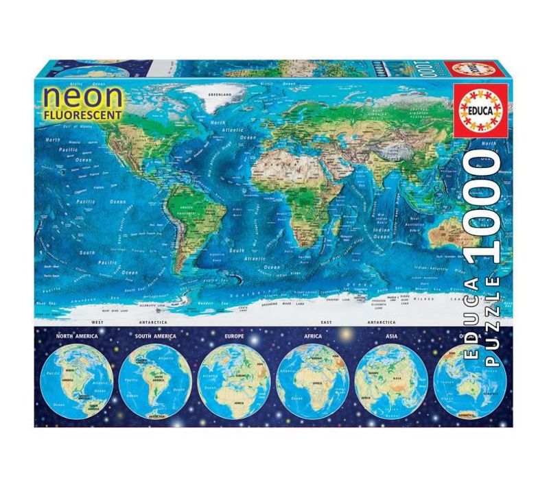 Puzzle Mappemonde Neon 1000 PCs