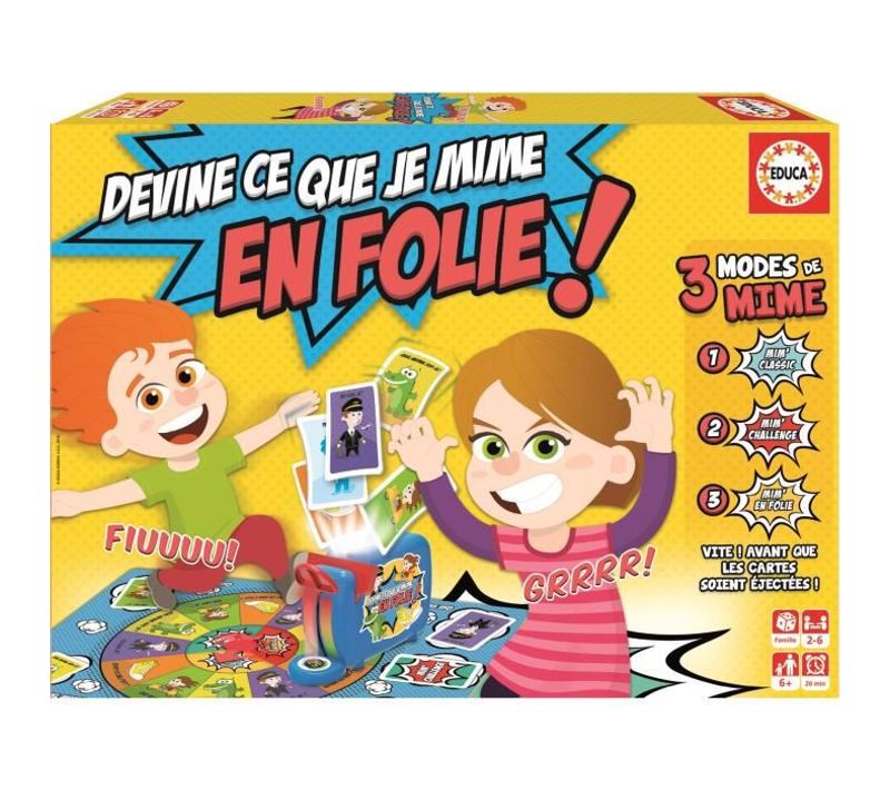 Jeu De Société Devine Ce Que Je Mime En Folie Jeux De Société Enfant Educa