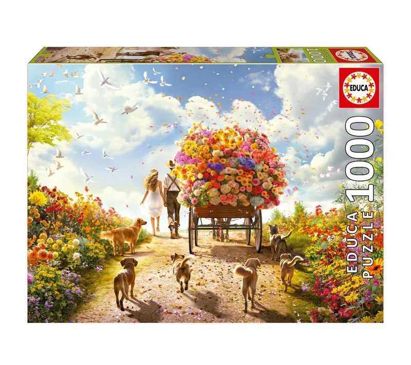 Puzzle 1000 Pièces - Chariot De Fleurs