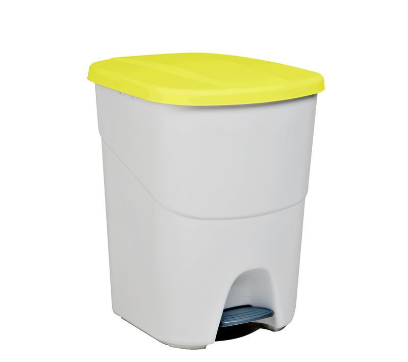 Poubelle Écologique À Pédale 40l Couvercle Jaune