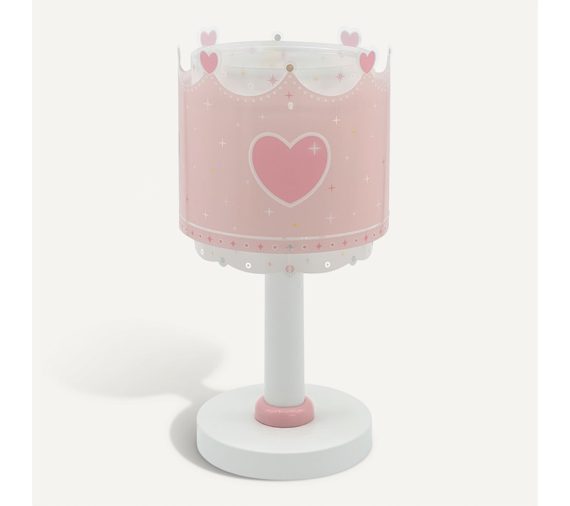 Lampe De Chevet Veilleuse LED Pour Enfants Little Queen Couronne Et Coeurs