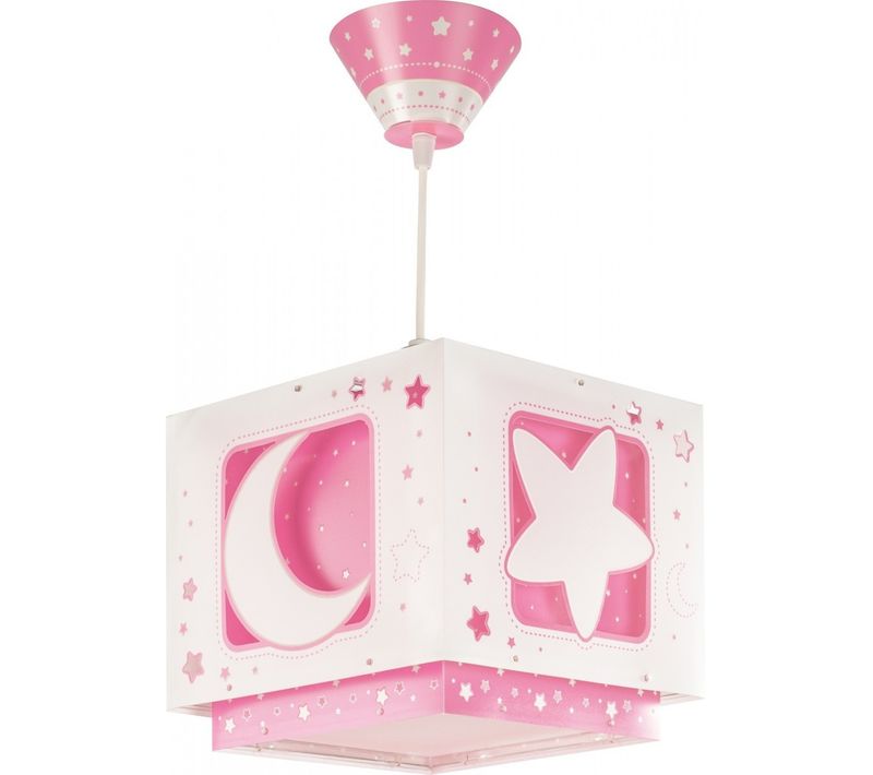 Lampe Suspension Enfant Moonlight Lune Et étoiles Rose