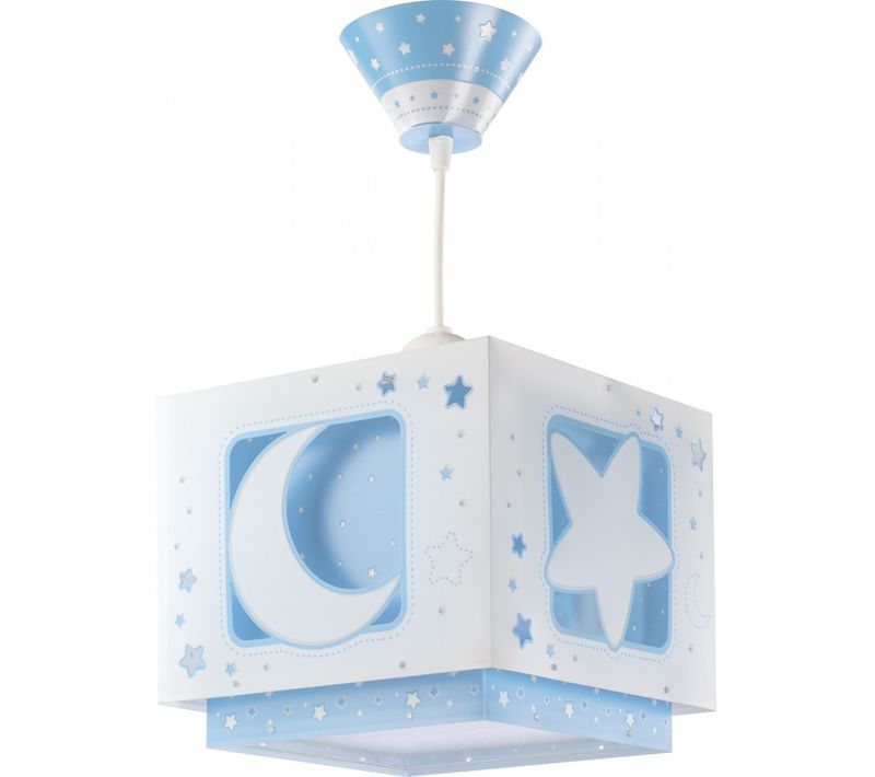 Lustre Et Lampe Suspension Enfant Moonlight Lune Et Étoiles Bleu