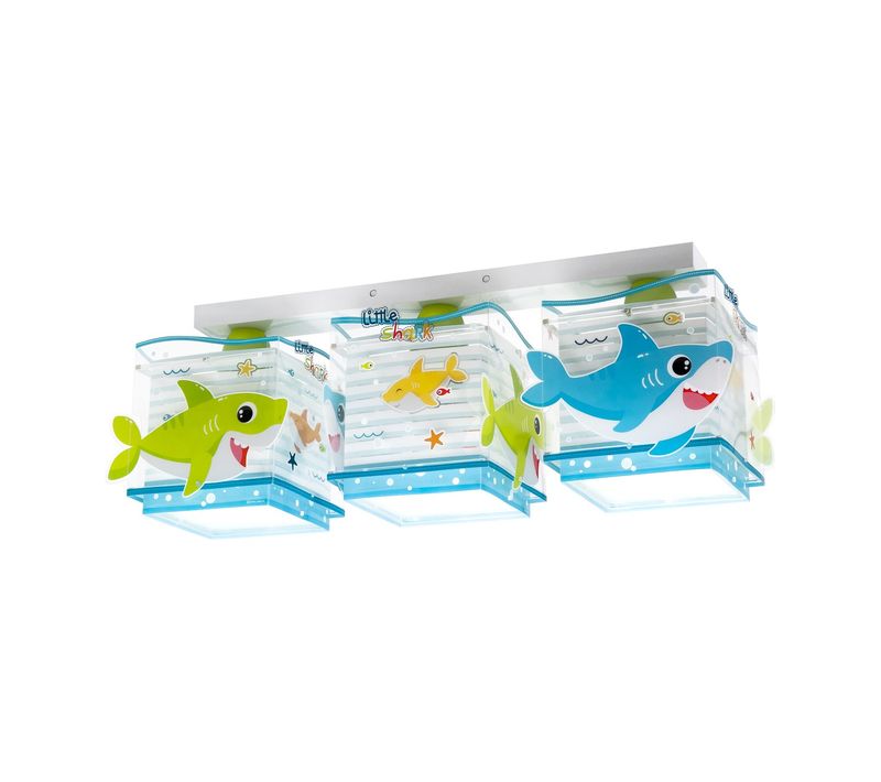Plafonnier Enfant 3 Lumières Little Shark Petit Requin