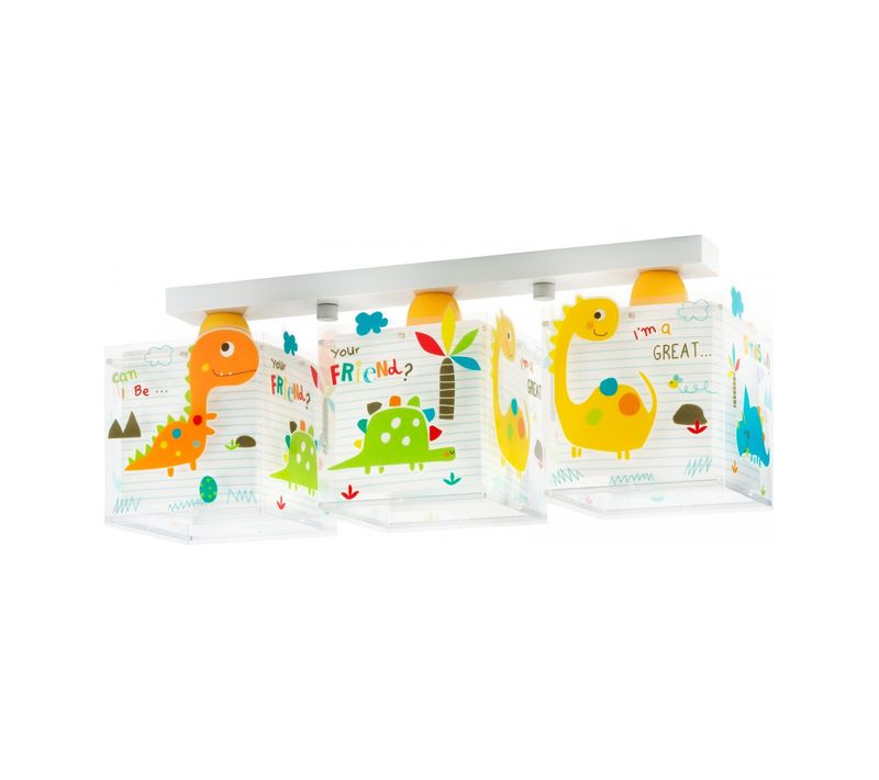 Plafonnier Pour Enfants à 3 Lampes Dinos Dinosaures