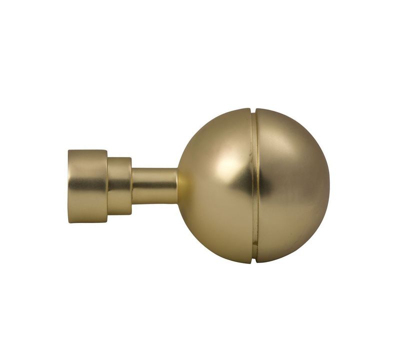 Lot 2 Embouts De Tringle "sphère Unie" - Diam. 20 Mm - Doré Mat