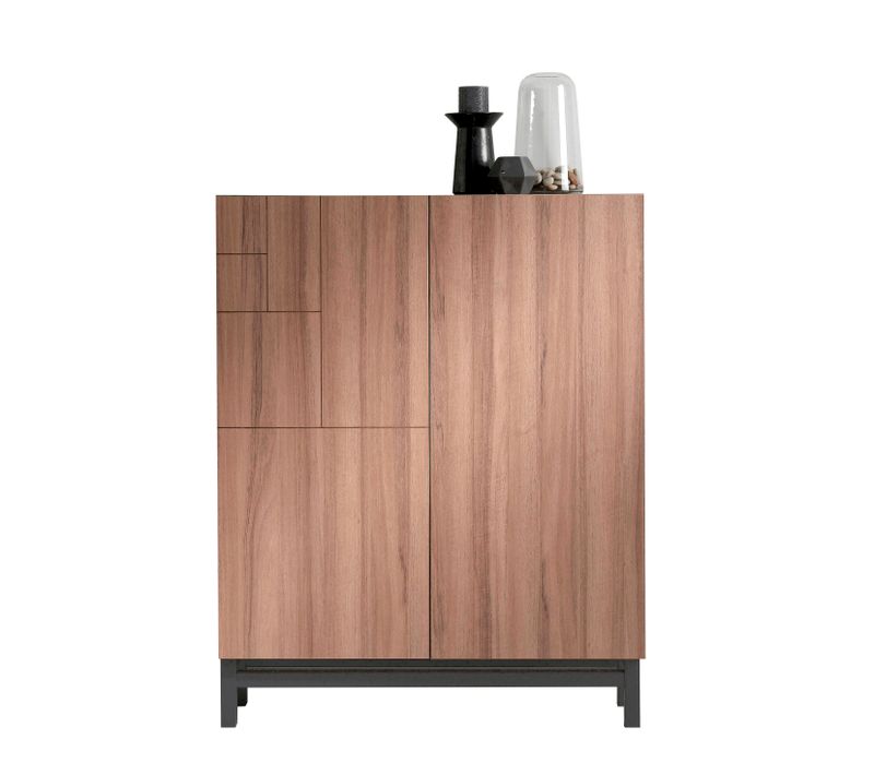 Meuble à Chaussures, Modèle Volda, Noyer Avec Pieds Graphite.