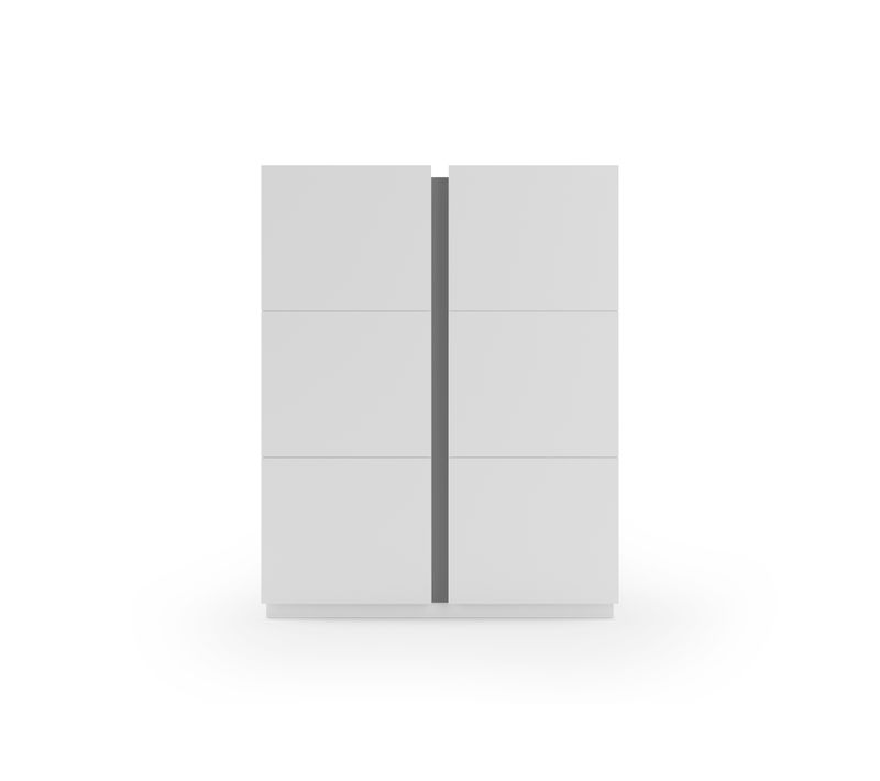 Meuble à Chaussures, Modèle Hessa, Avec Deux Portes, En Couleur Blanc Et Graphite