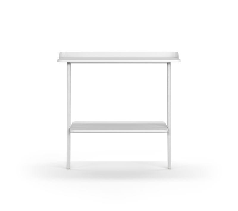 Table Console, Modèle Suomi 787 De Herdasa, En Mélamine Et Hêtre Massif. Blanc