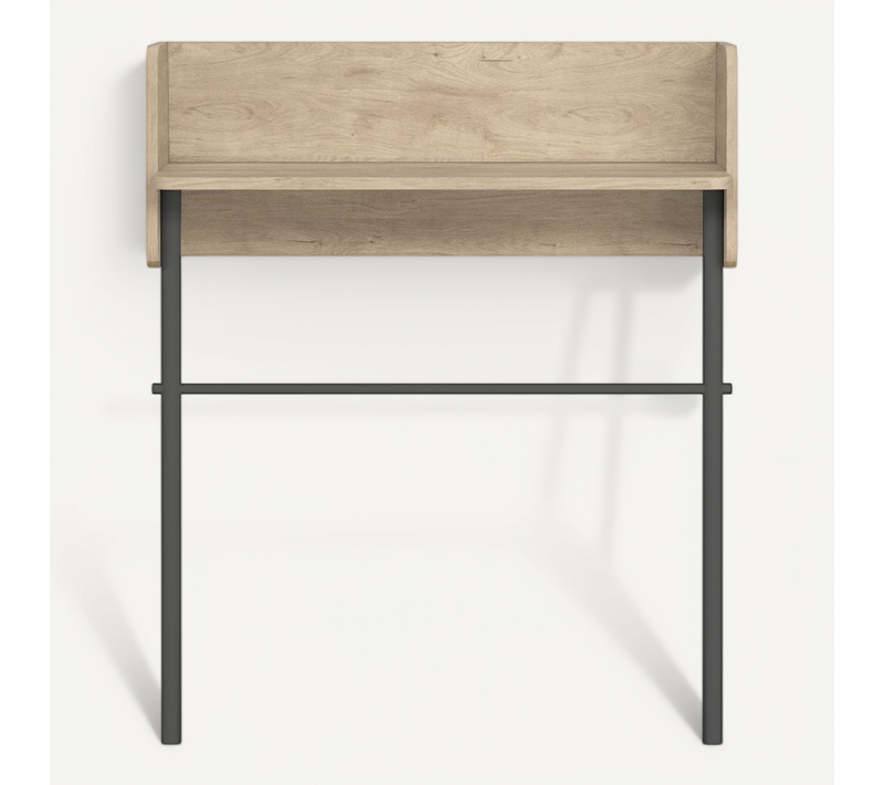 Table Console, Modèle Danish 789, En Mélamine Et Hêtre Massif. Chêne Clair-graphite
