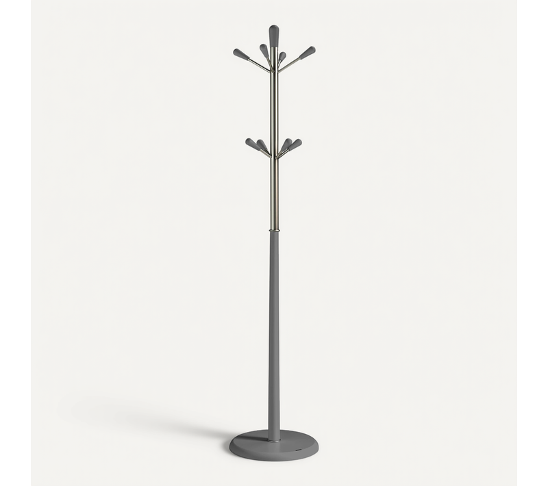 Portemanteau En Hêtre Massif, Modèle Ollie, Gris 180x37