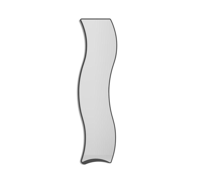 Miroir Irrégulier Pleine Longueur 170x45, Collection Looker, En Mdf Plaqué En Bois, Laqué Noir