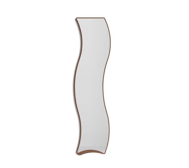 Miroir Irrégulier Pleine Longueur 170x45, Collection Looker, En Mdf Plaqué En Bois, Laqué Wenge