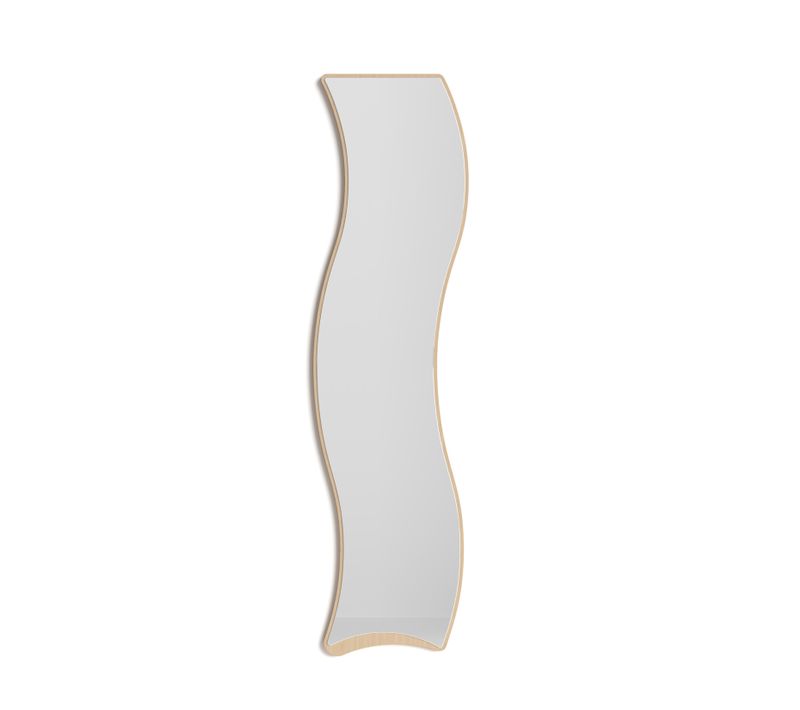 Miroir Irrégulier Pleine Longueur 170x45, Collect Looker, En Mdf Plaqué En Bois, Laqué Chêne Clair