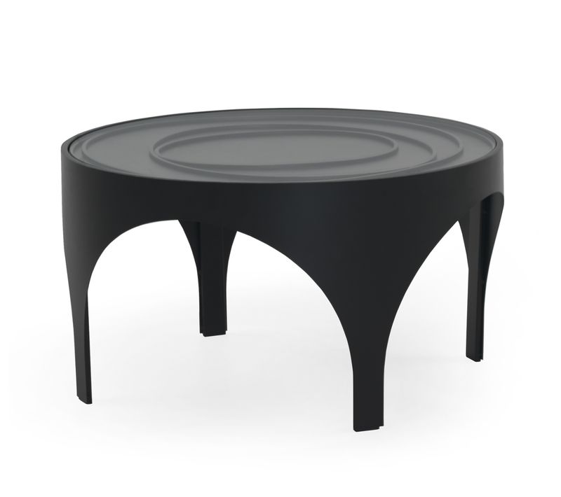 Table Basse En Métal Noir Avec Verre